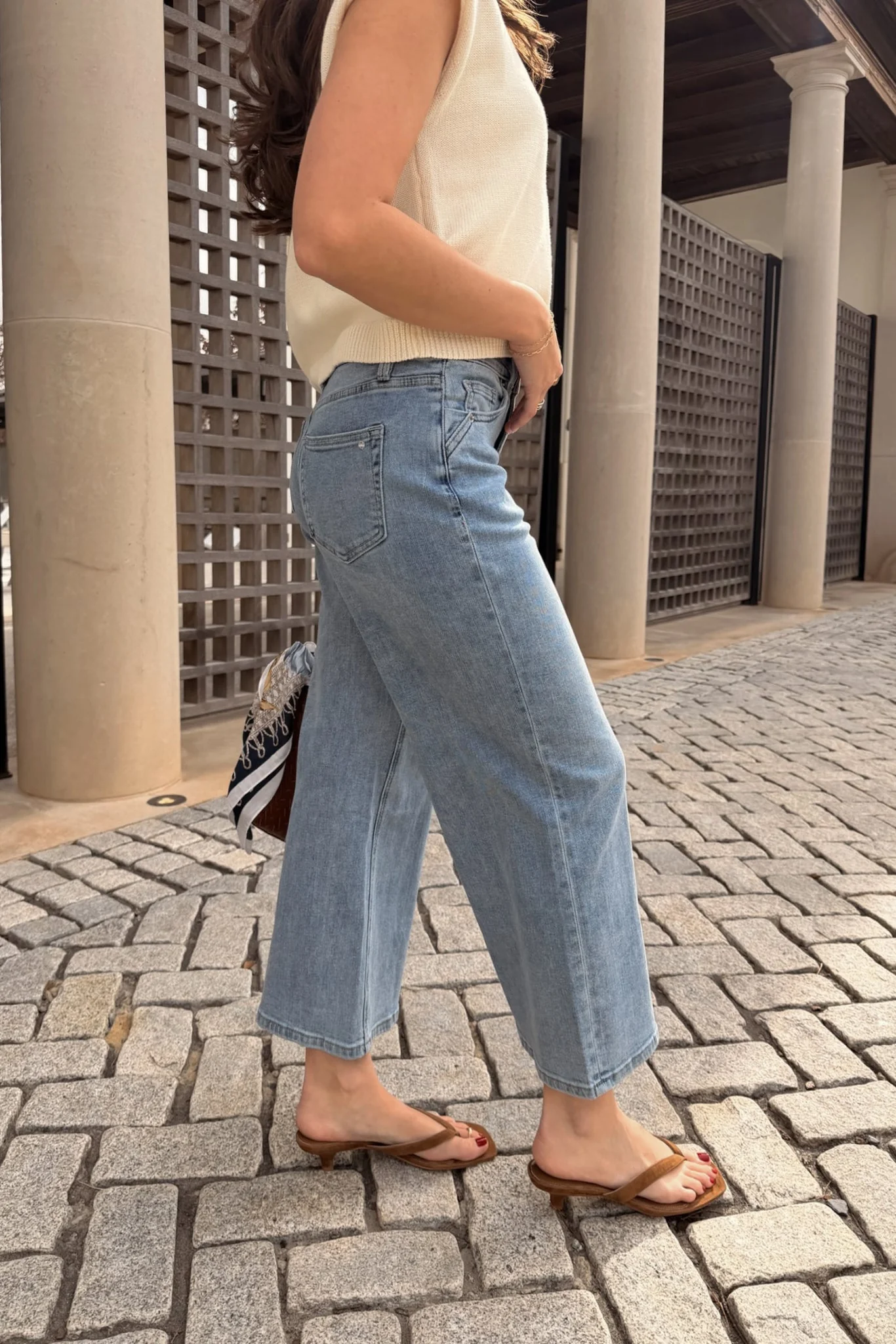 Mica: Daniela Medium Wash Wide Crop Leg Jeans - Image 5