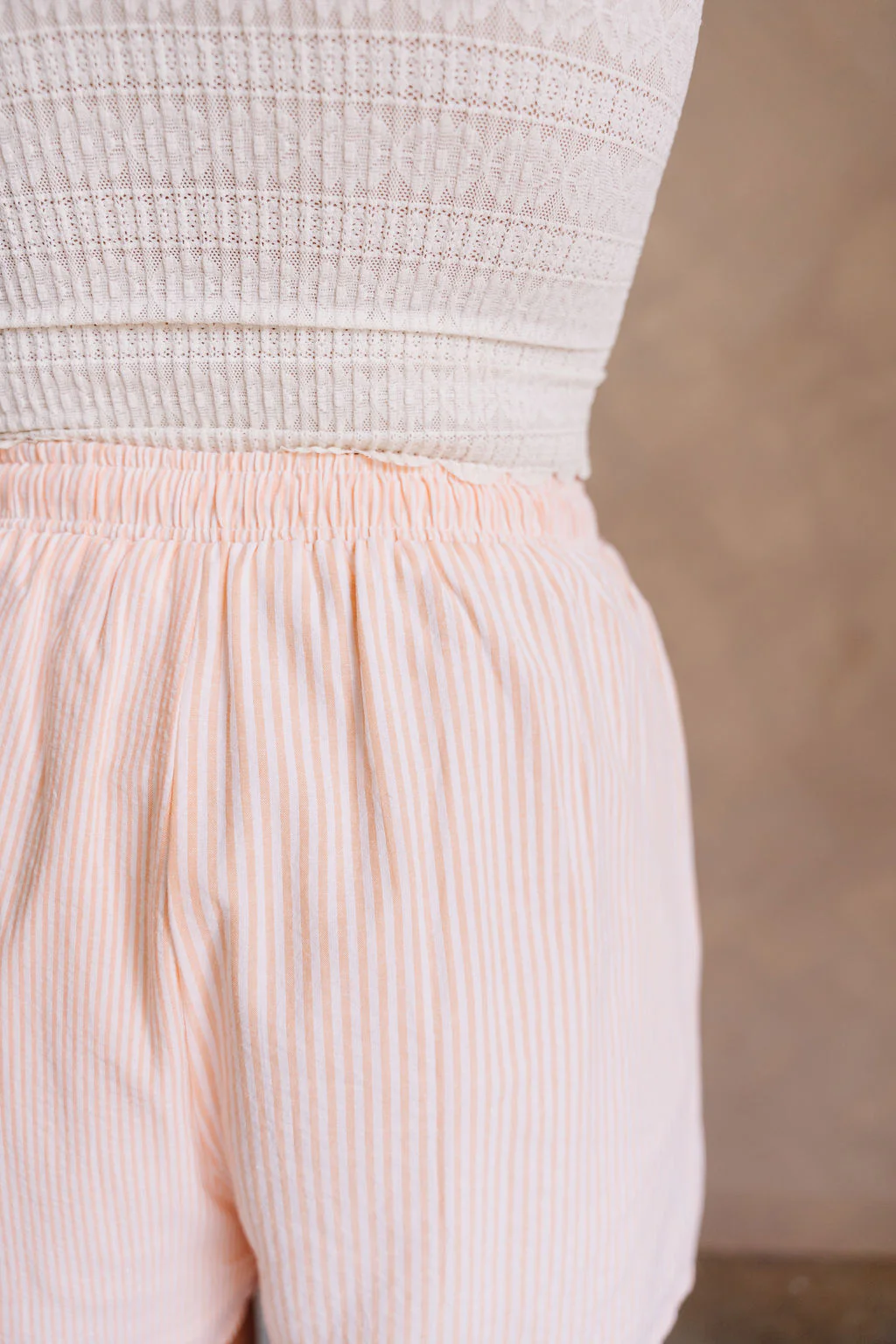 Micah Orange & White Striped Shorts - Image 4