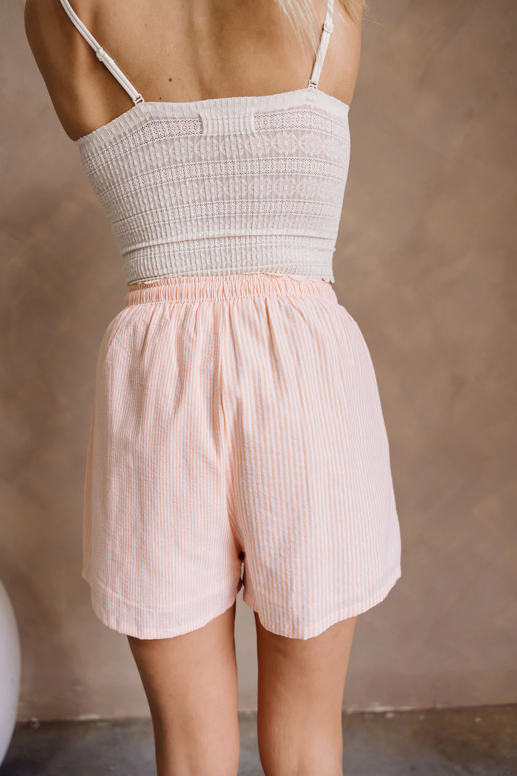 Micah Orange & White Striped Shorts - Image 5