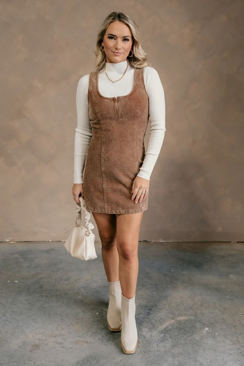 Michelle Brown Sleeveless Corduroy Dress - Image 3