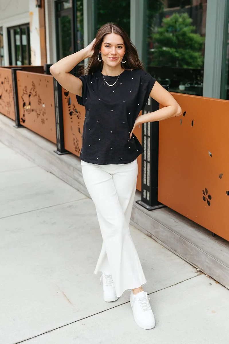 Midnight Hour Rhinestone Top