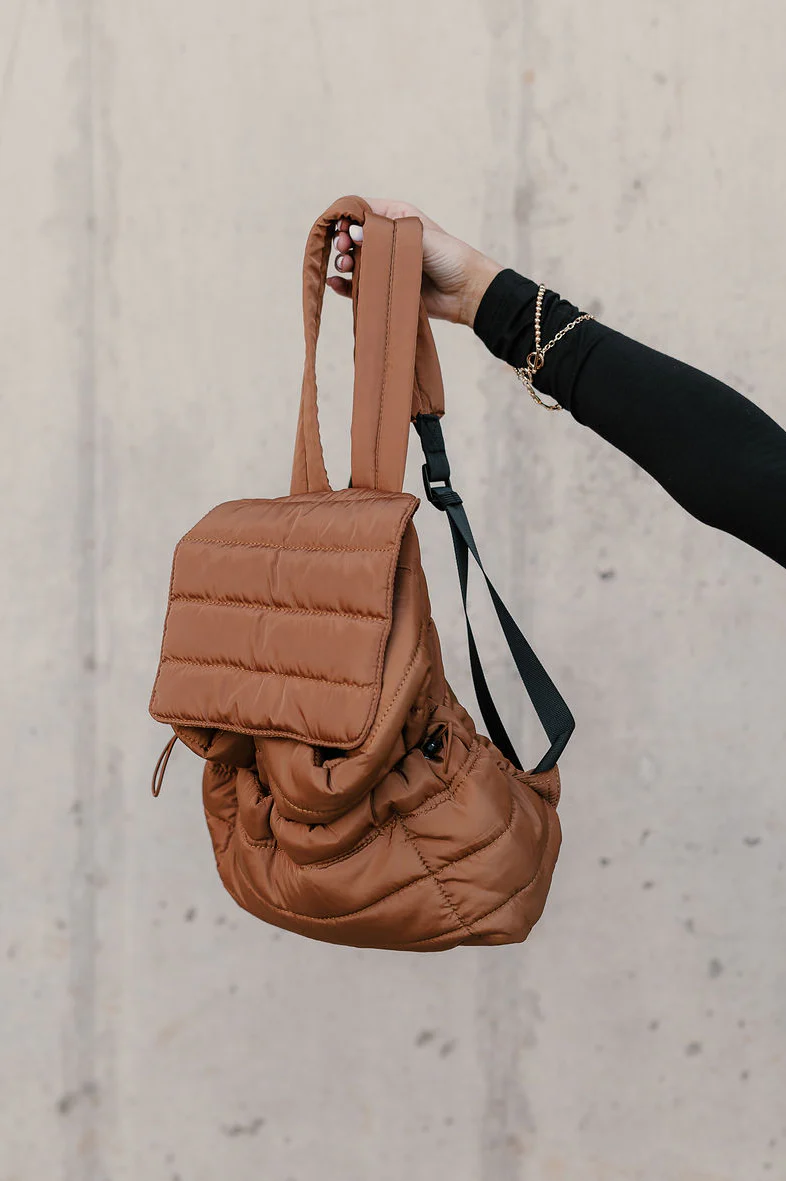 Mila Brown Adjustable Strap Backpack - Image 2