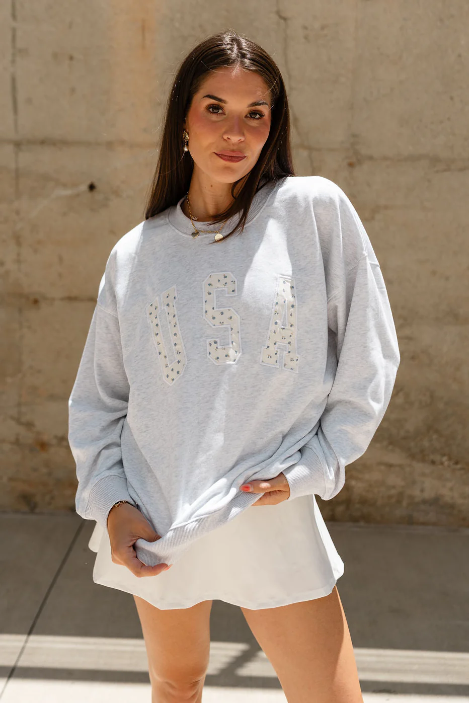 Mila USA Floral Heather Grey Sweatshirt - Image 3