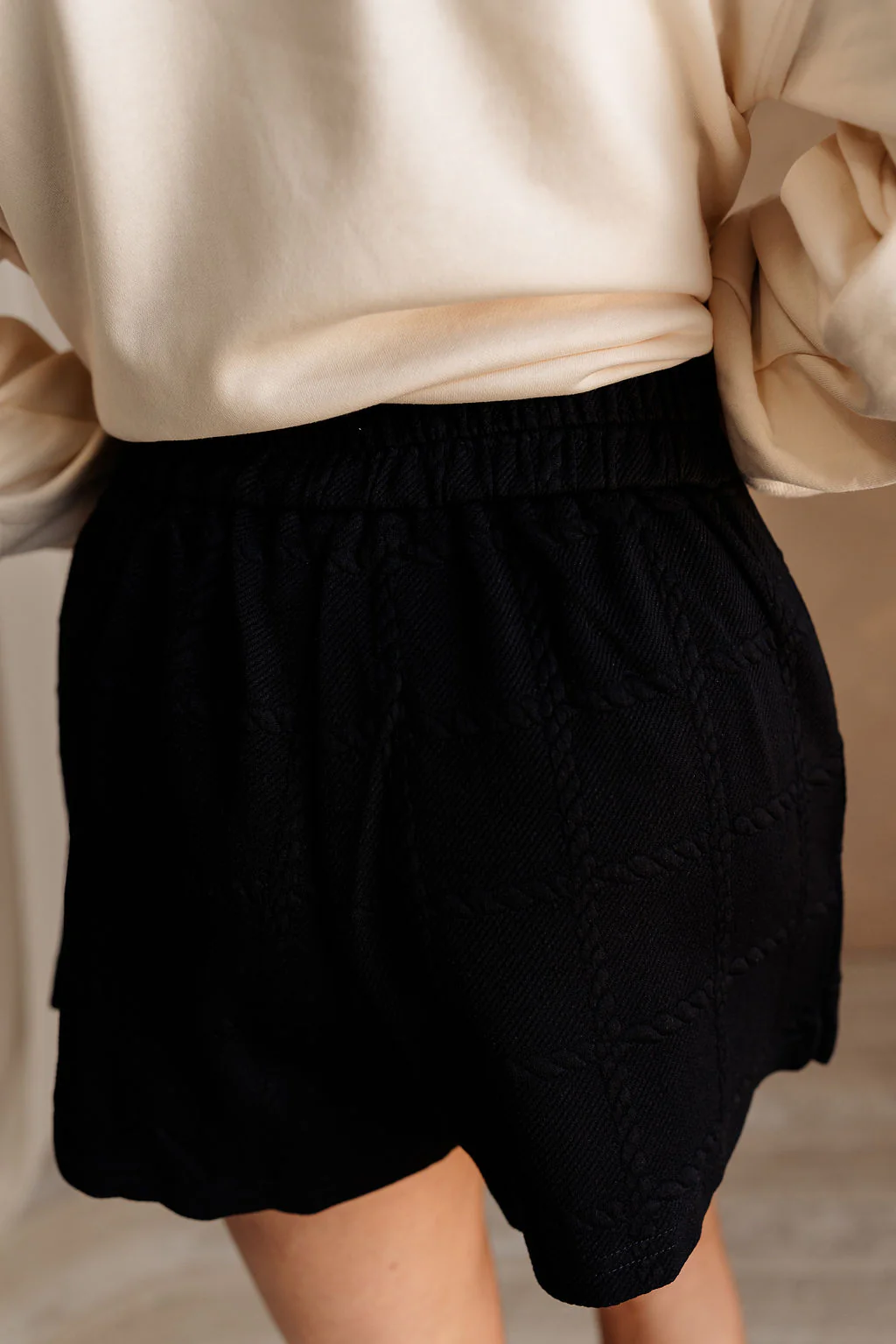 Miley Black Textured Wrap Skort - Image 6