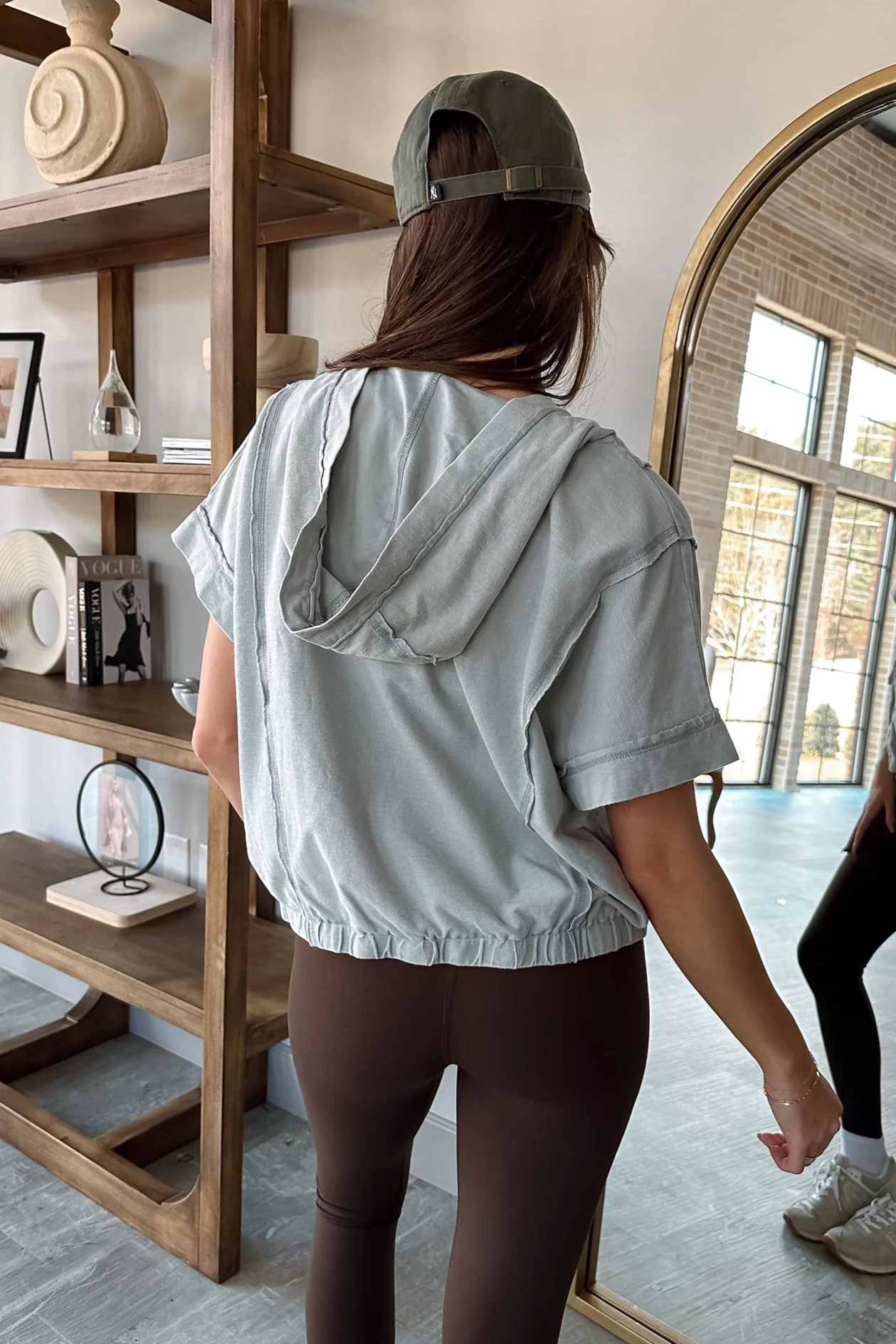 Millie Sage Washed Short Sleeve Top - Image 8