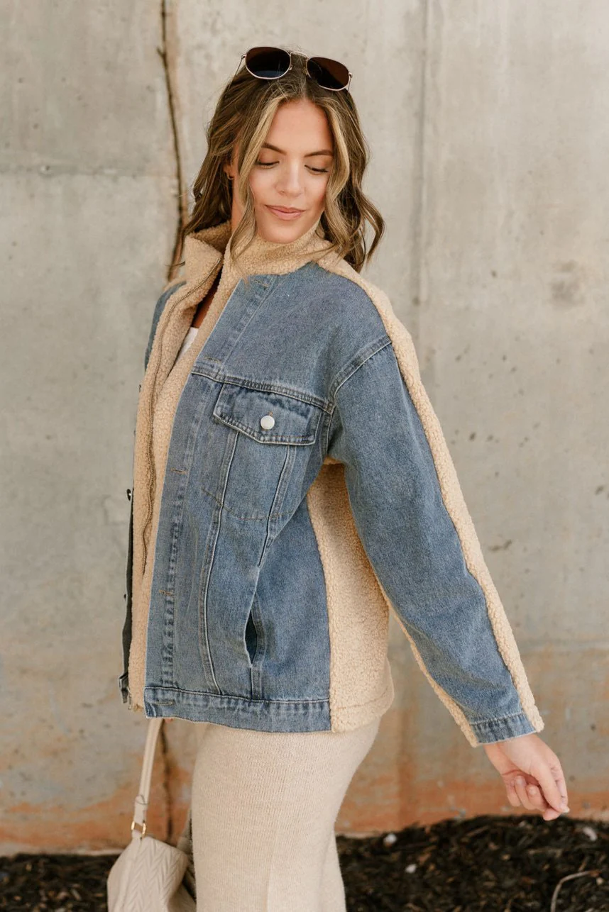 Selena Tan Sherpa & Denim Jacket - Image 8