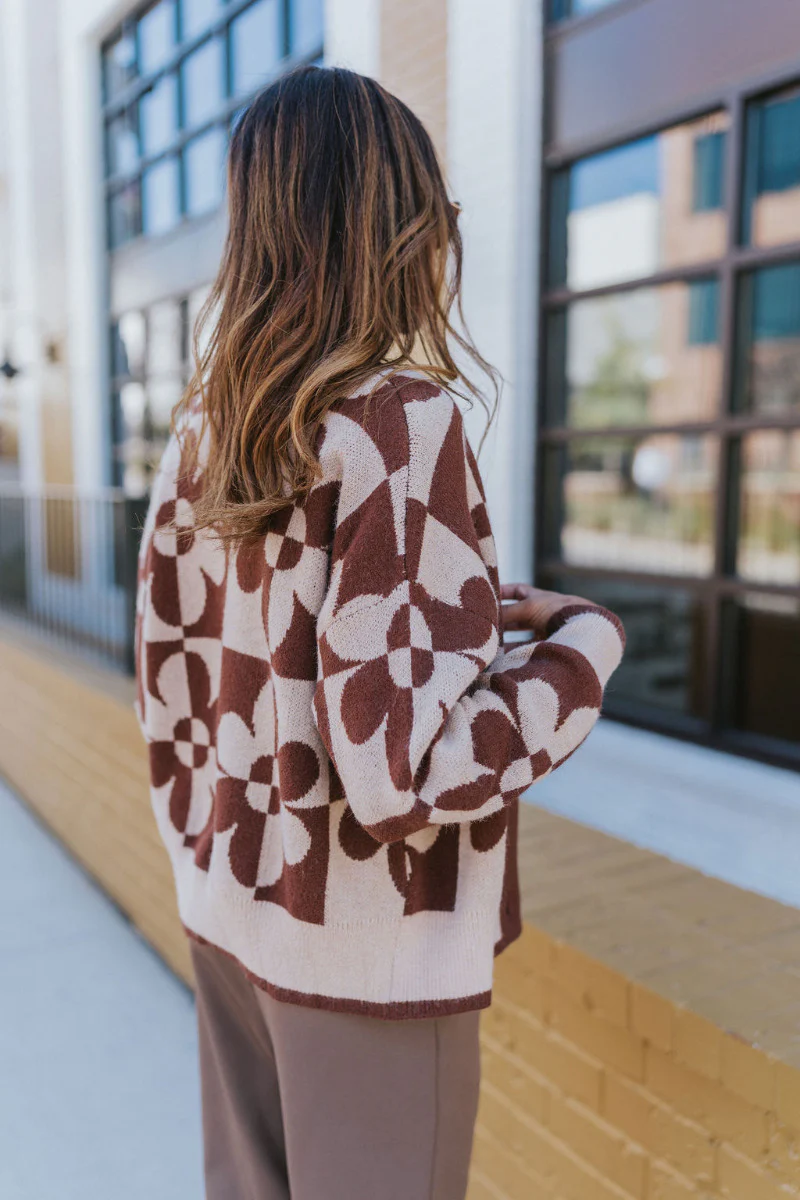 Mocha Floral Cardigan - Image 4