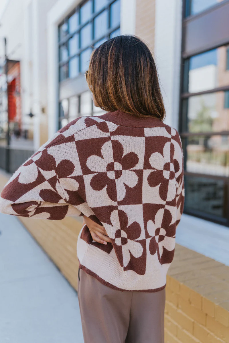 Mocha Floral Cardigan - Image 5