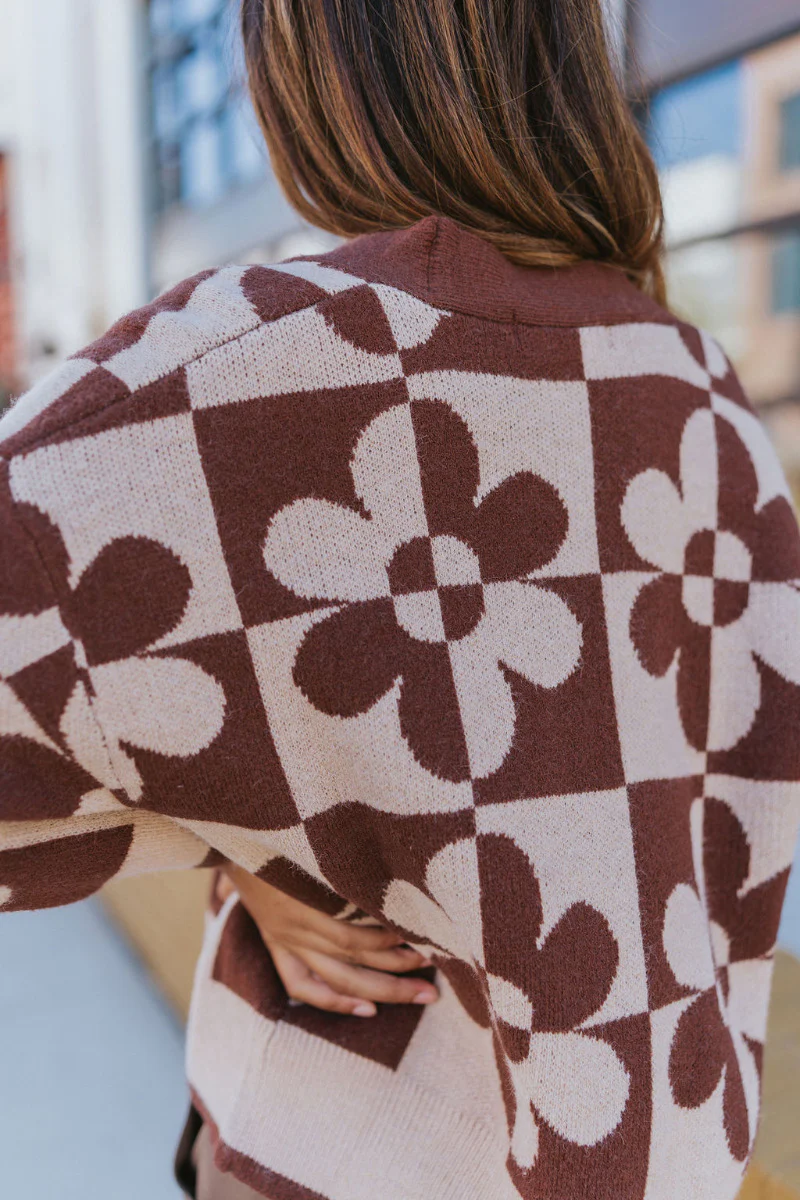 Mocha Floral Cardigan - Image 6