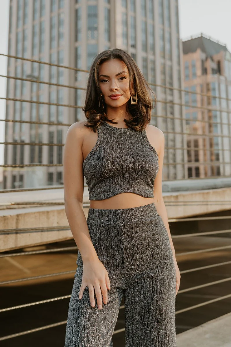 Monroe Black & Silver Tank Top - Image 2