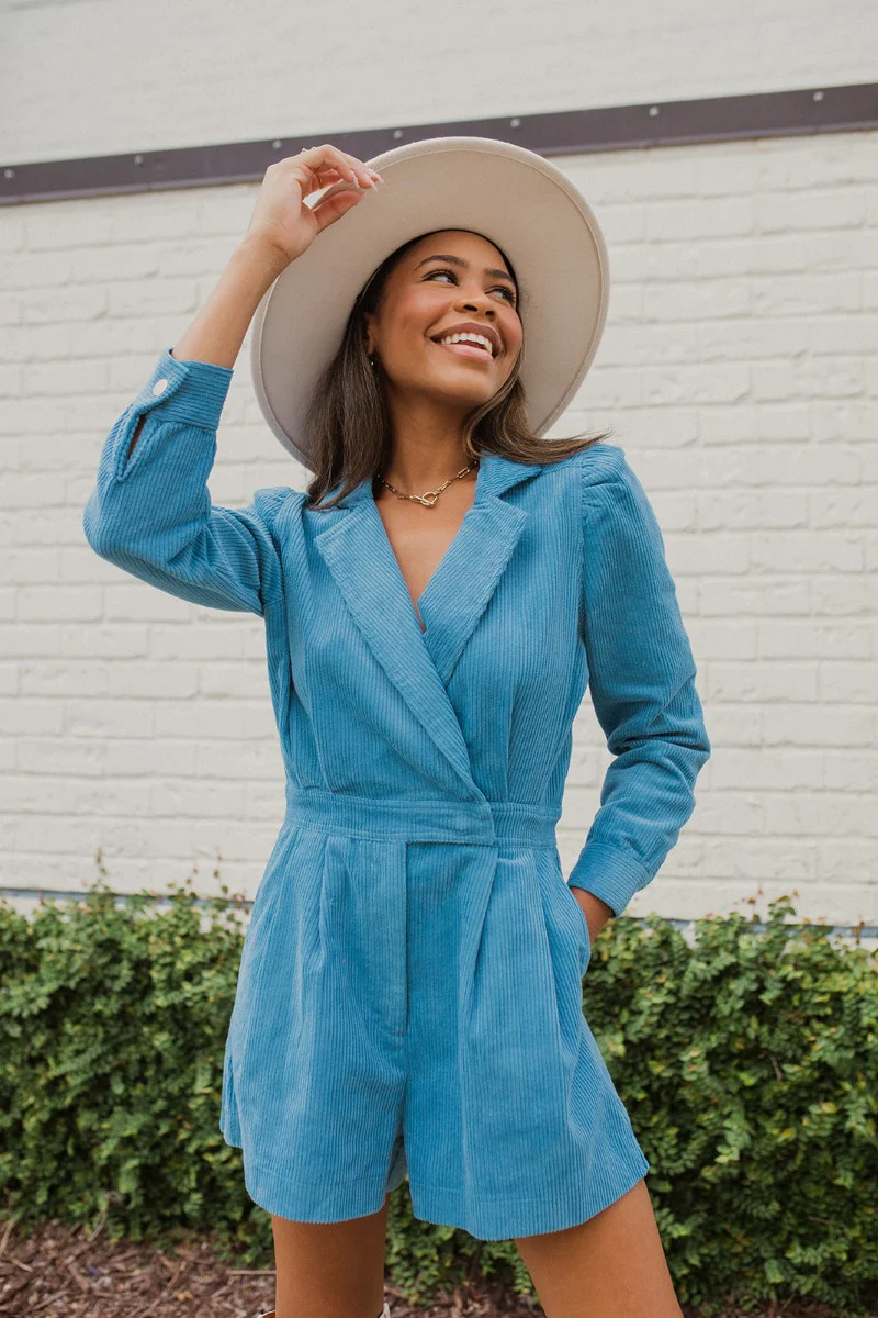 More Than Enough Romper In Blue