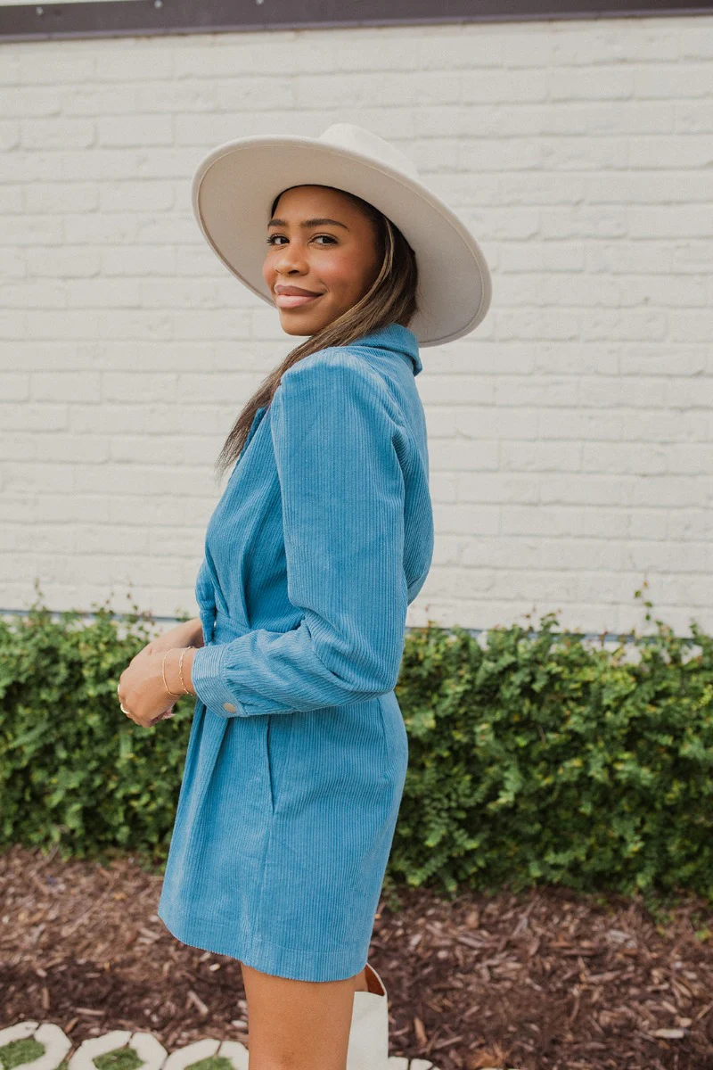 More Than Enough Romper In Blue - Image 5