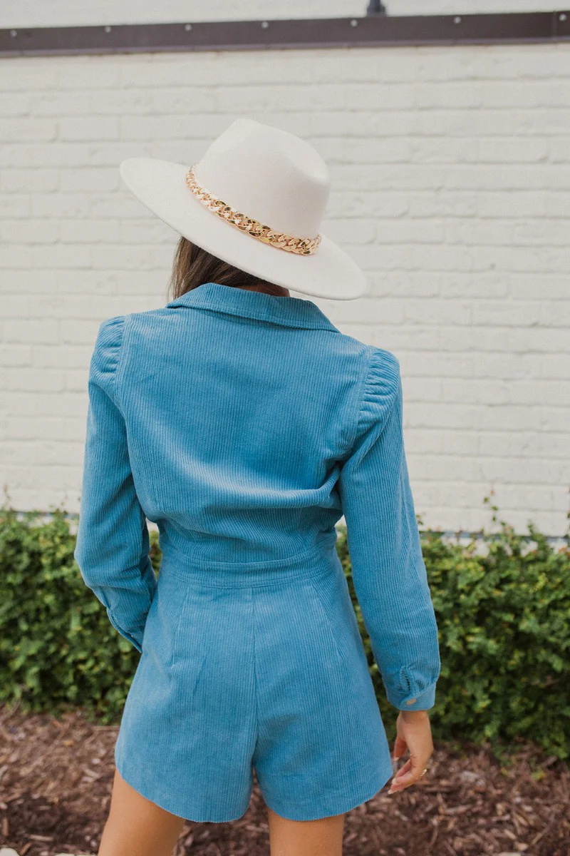 More Than Enough Romper In Blue - Image 6
