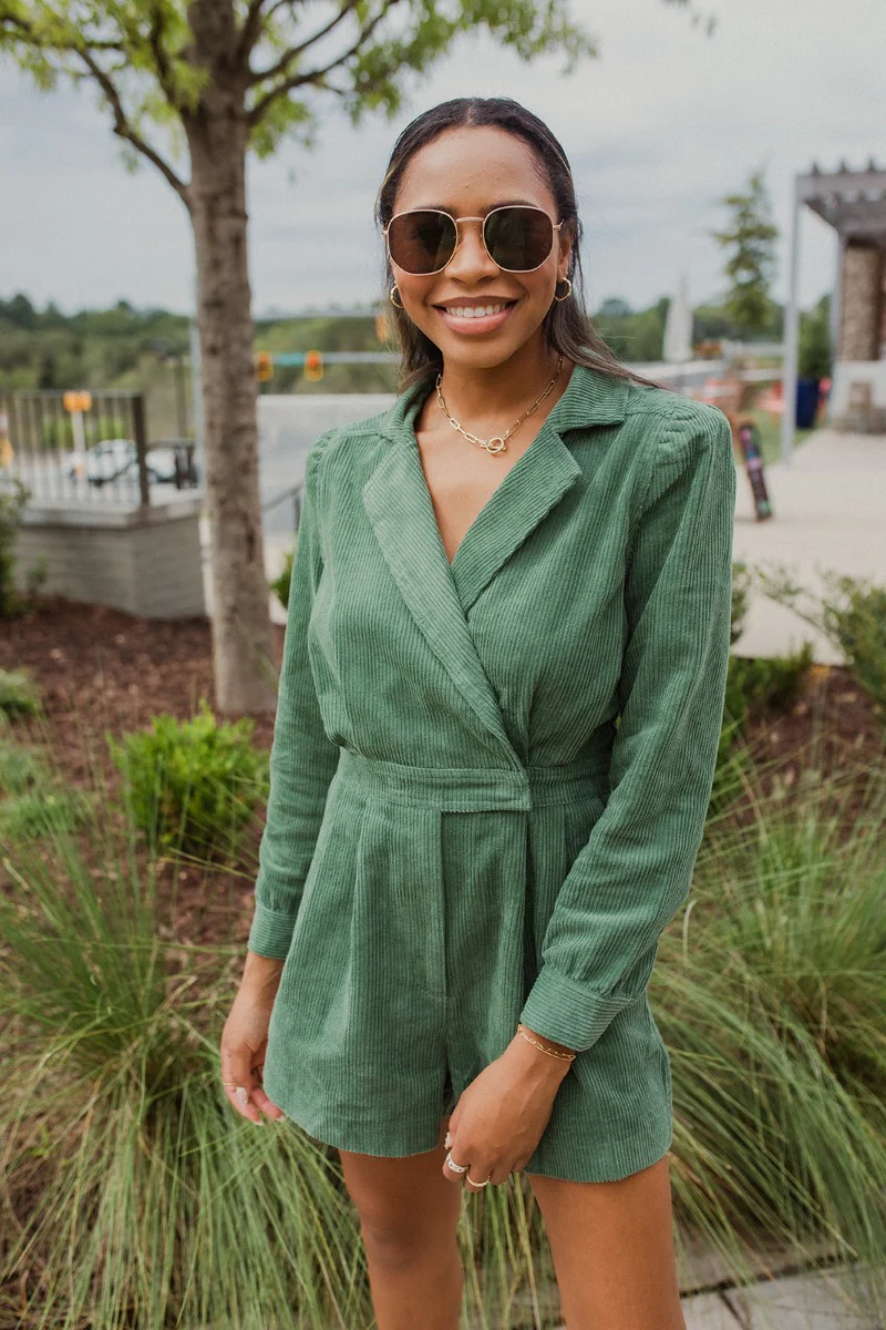 More Than Enough Romper In Green - Image 2