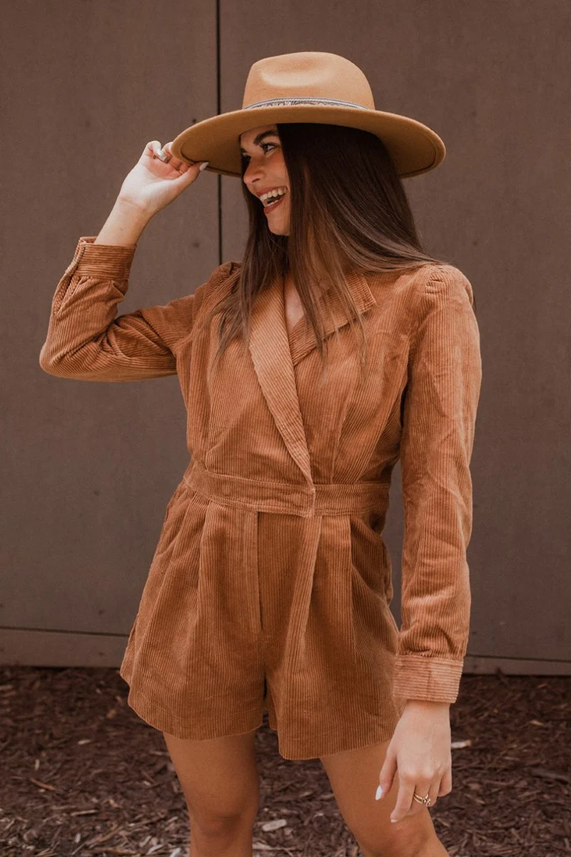 More Than Enough Romper In Camel - Image 2