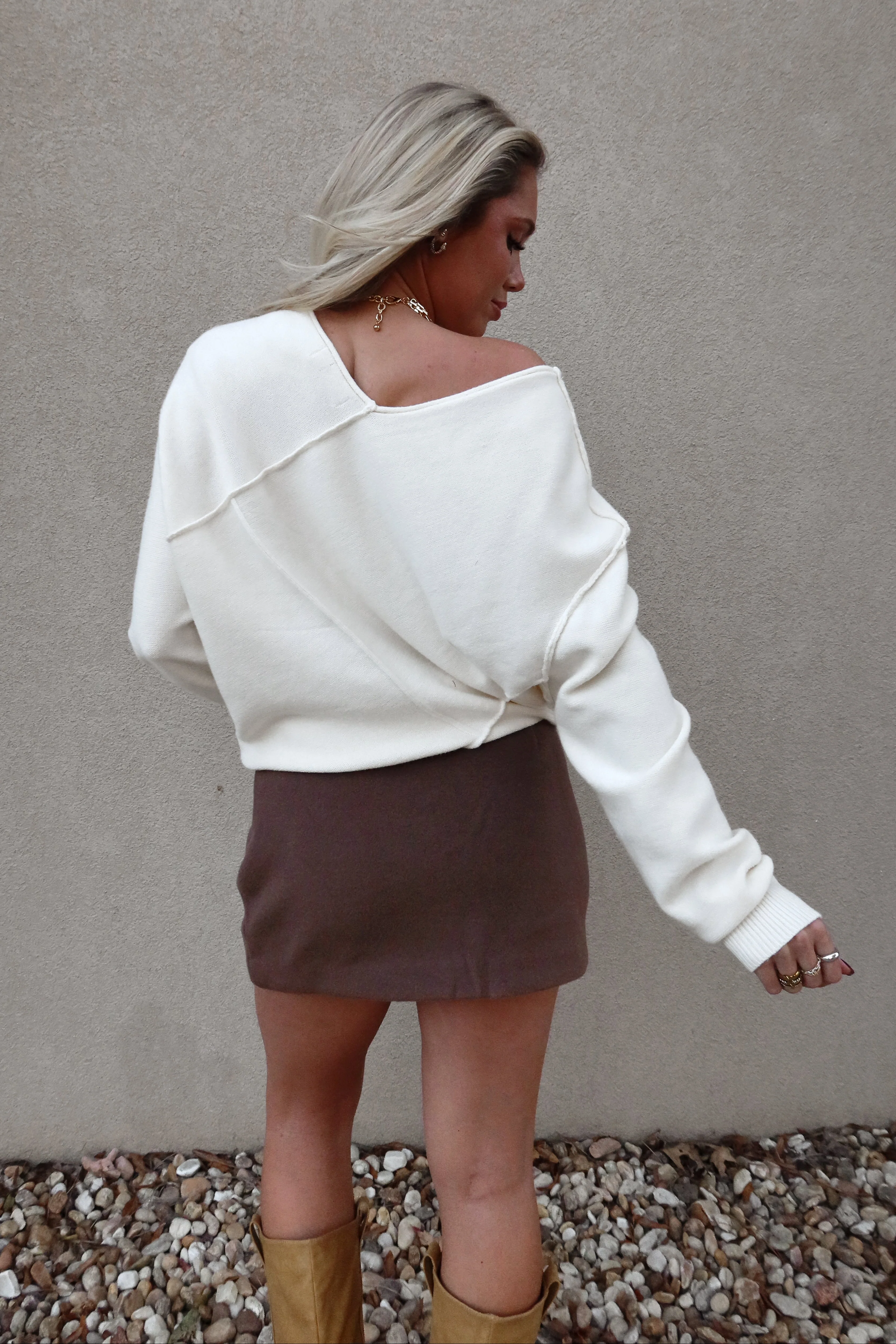 Morgana Mocha Brown Mini Skirt - Image 5