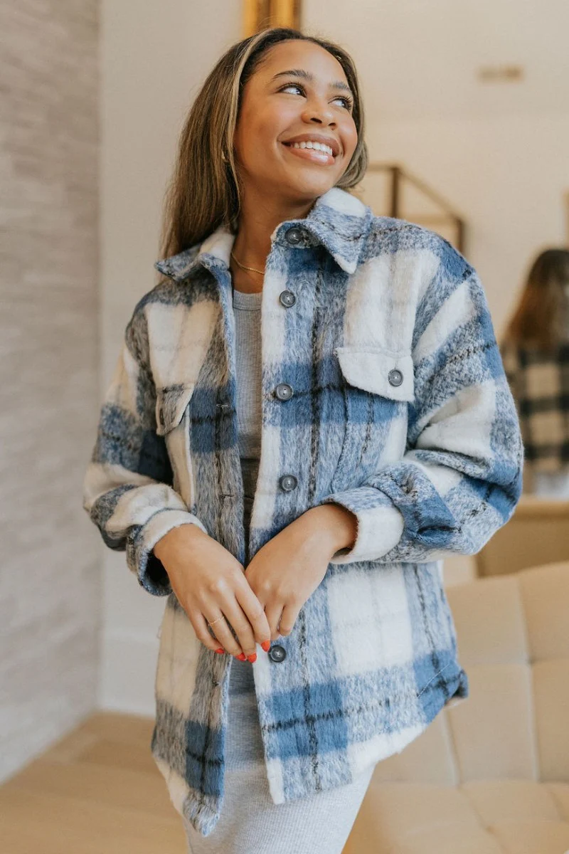Mountain Weekend Shacket in Blue