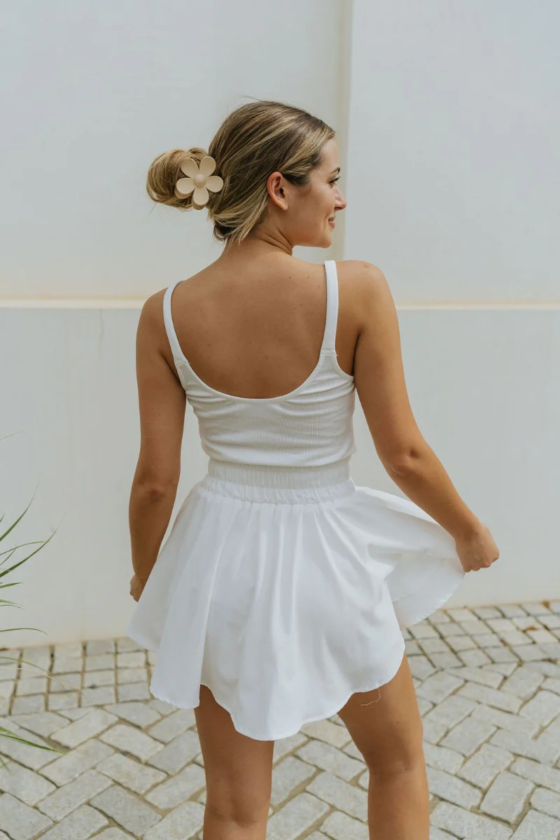 Movement Mini Dress in White - Image 6