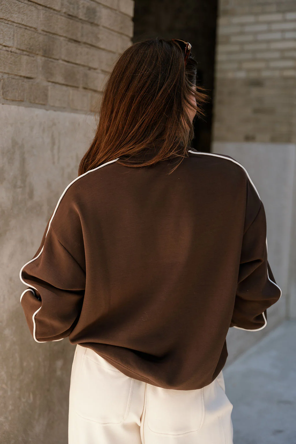 Murphy Espresso Brown & Cream Sweatshirt - Image 8