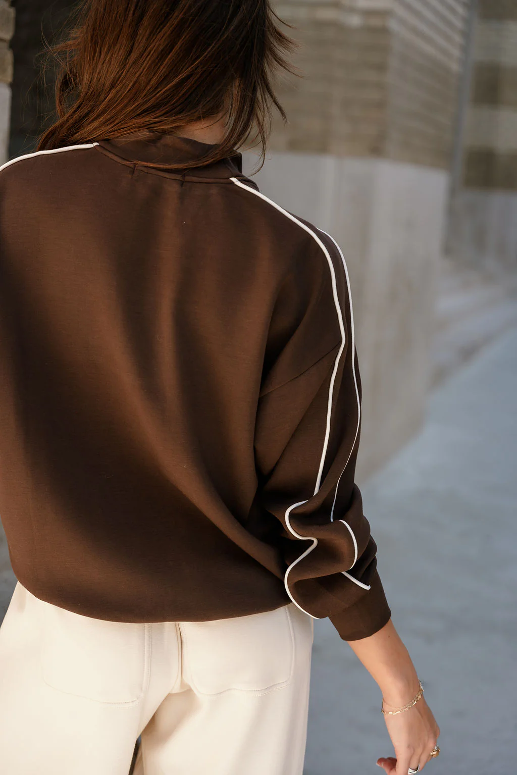 Murphy Espresso Brown & Cream Sweatshirt - Image 9