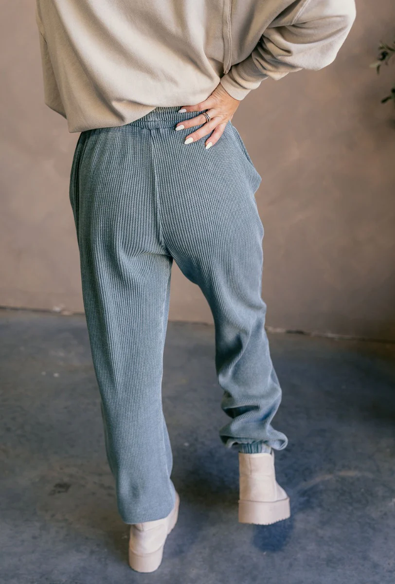Myla Grey Green Drawstring Jogger Pants - Image 7