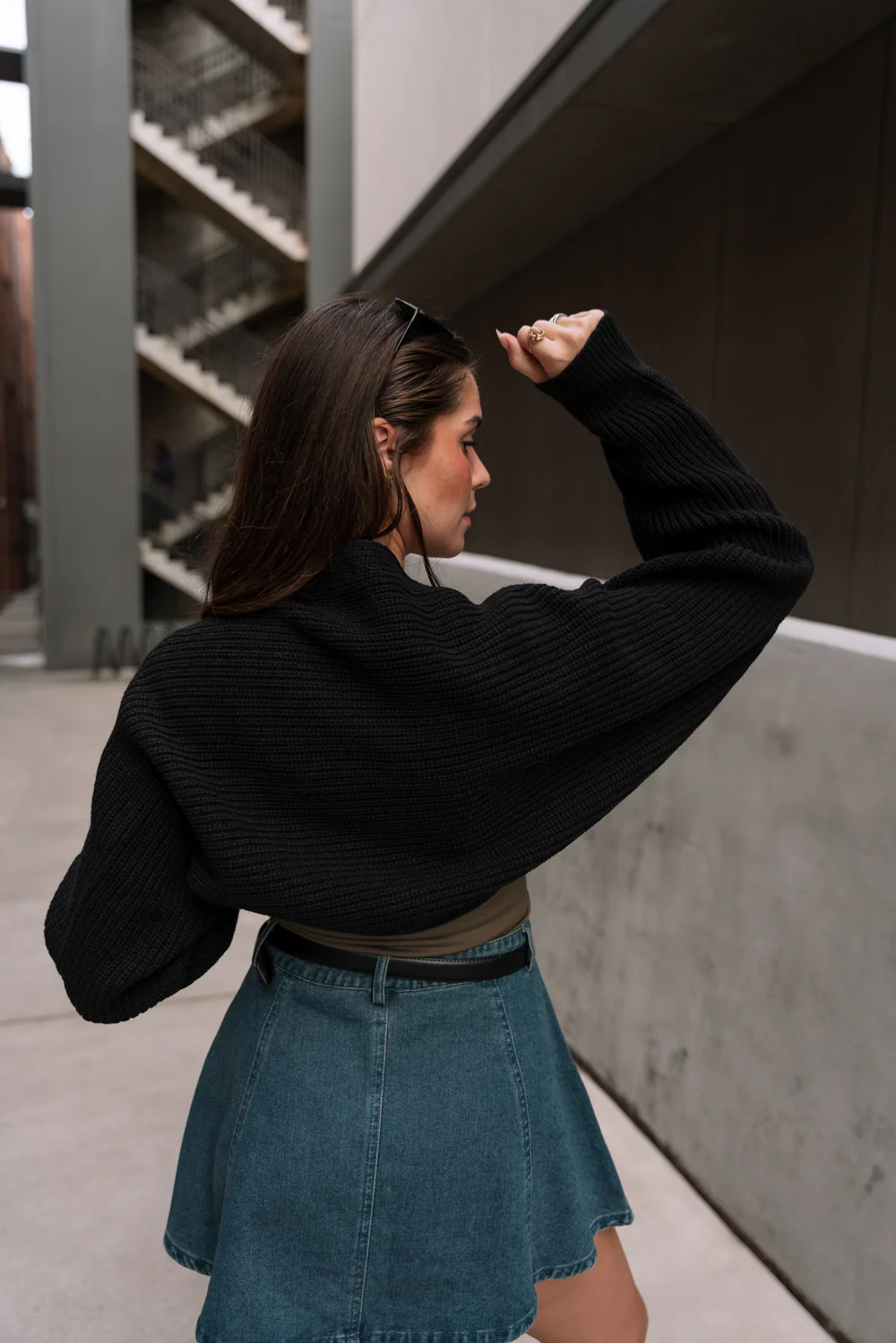 Myra Cropped Long Sleeve Knit Shrug - Image 11