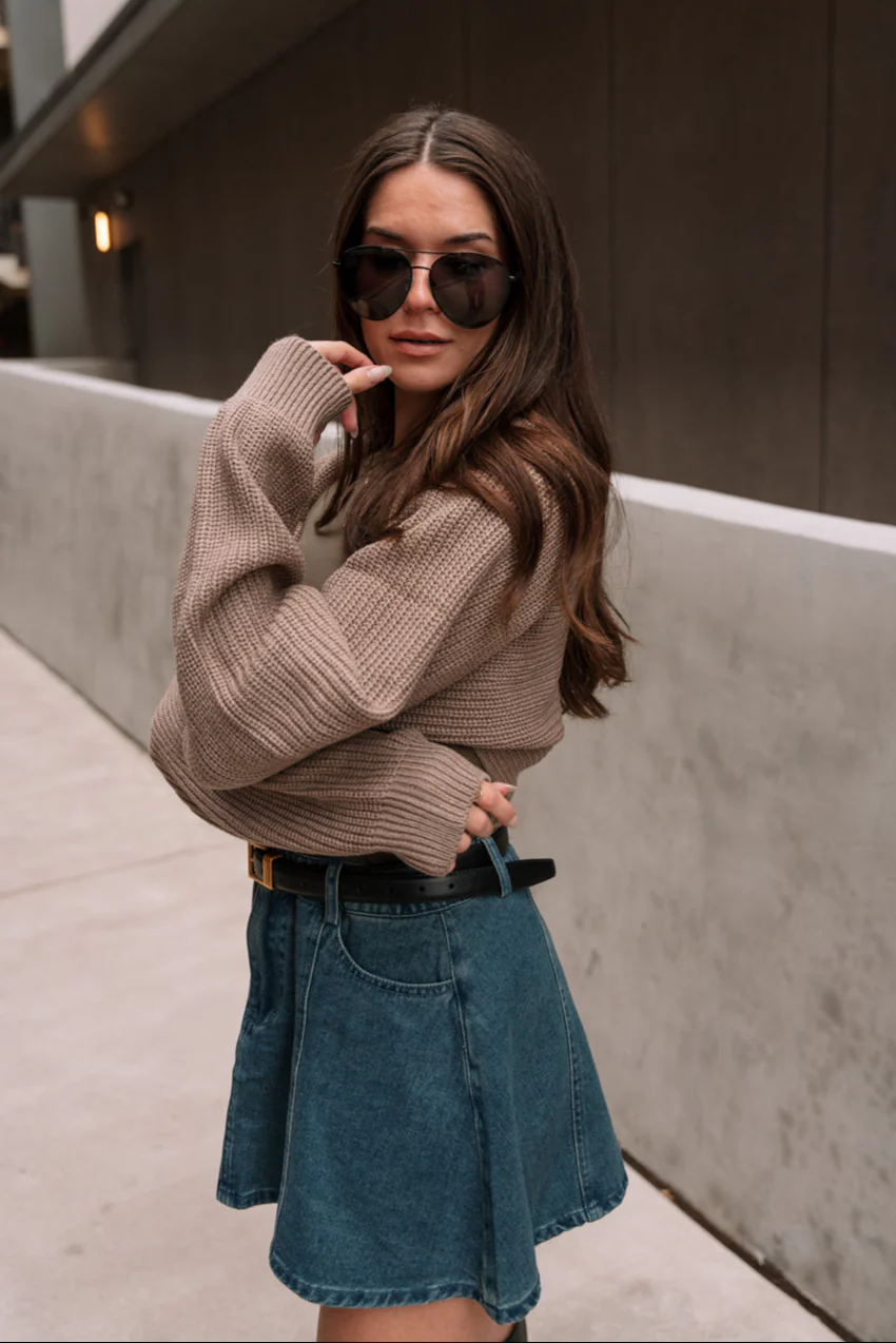 Myra Cropped Long Sleeve Knit Shrug - Image 2