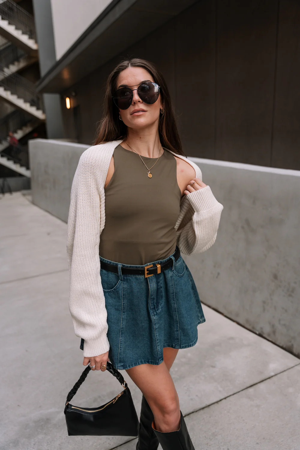 Myra Cropped Long Sleeve Knit Shrug - Image 5