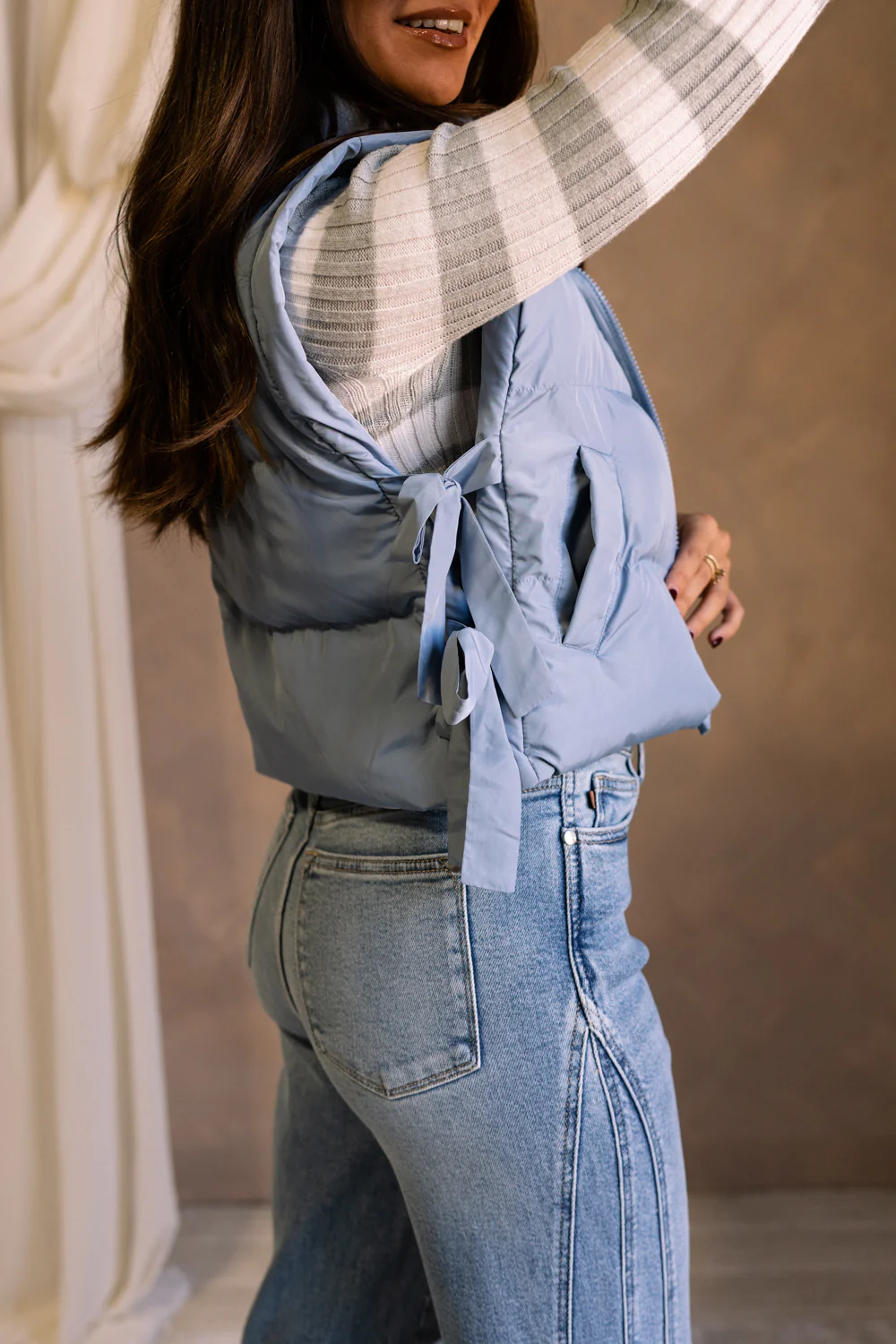 Nadia Baby Blue Puffer Vest - Image 3
