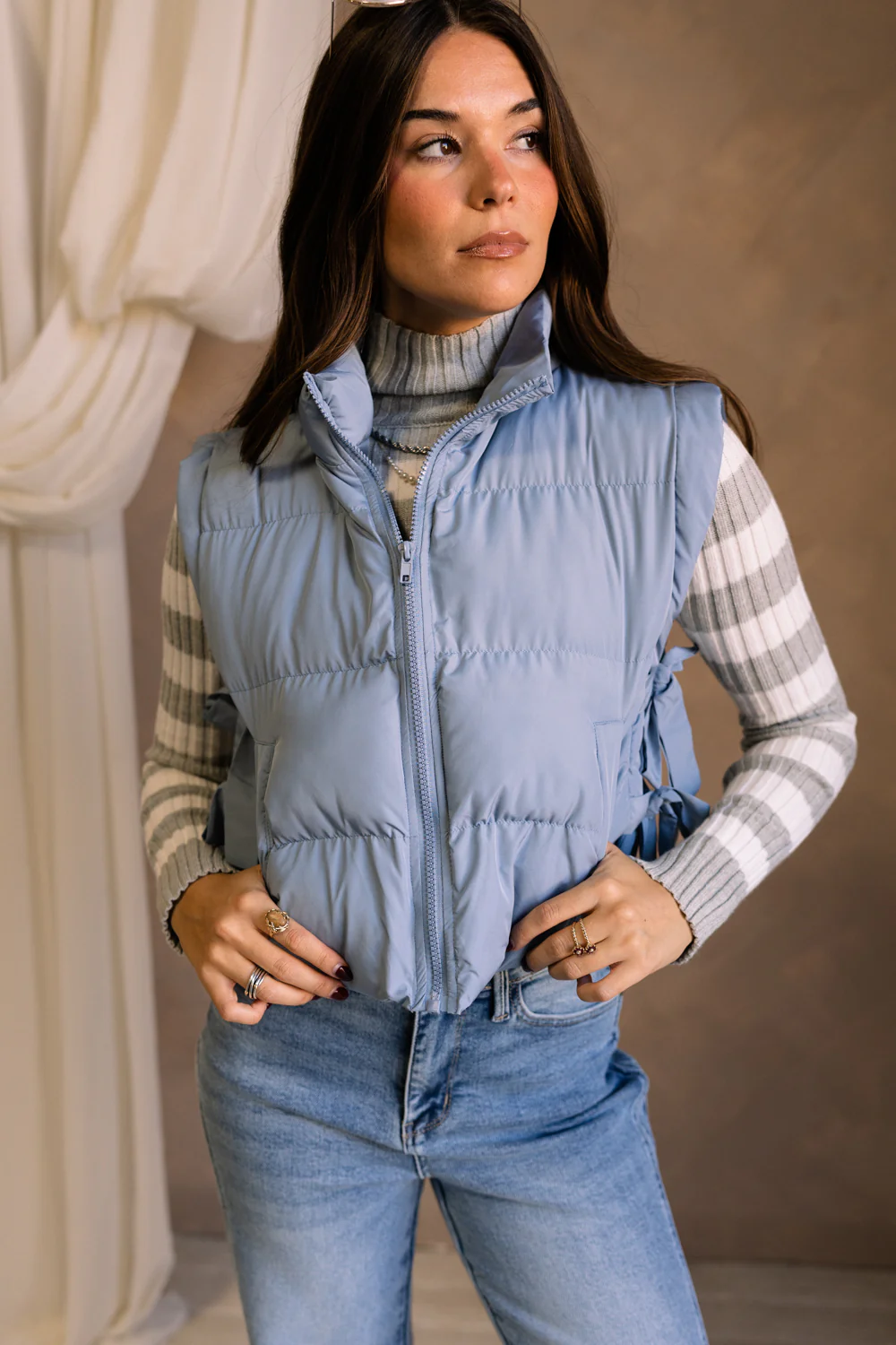 Nadia Baby Blue Puffer Vest - Image 4