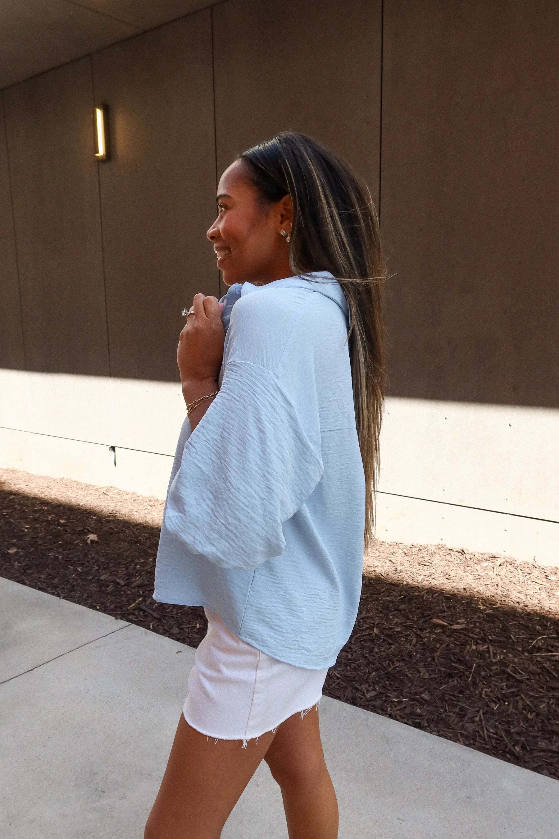 Naomi Light Blue Button-Up Top - Image 5