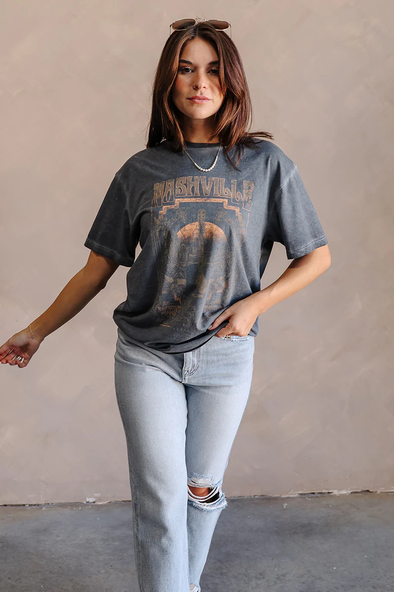 Nashville Charcoal Grey Short Sleeve Graphic Tee