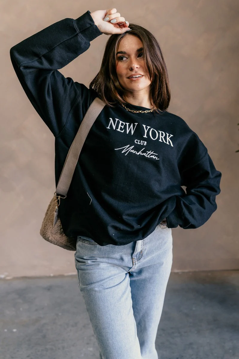 New York Club Black Long Sleeve Sweatshirt - Image 2