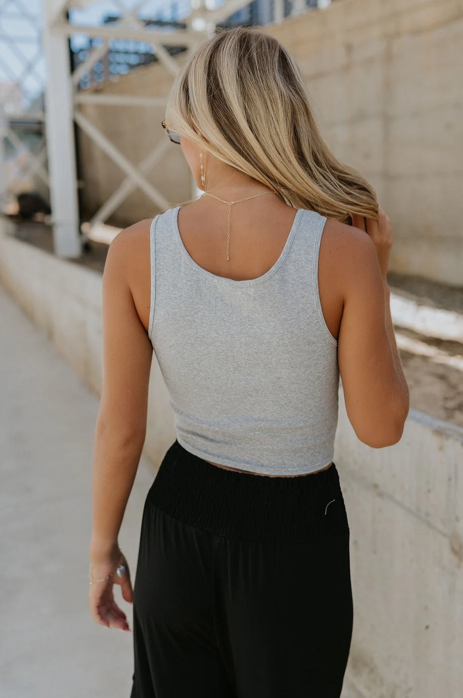 New York Grey & Navy Graphic Tank - Image 9