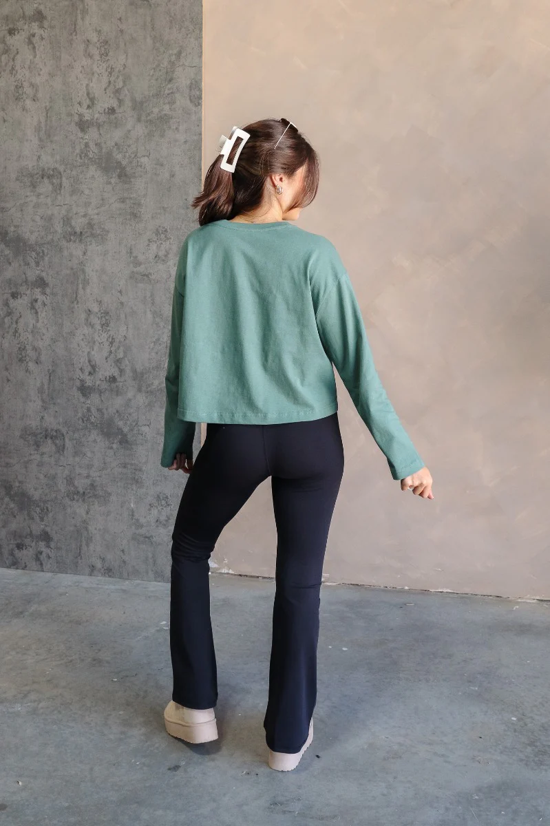 Nicole Green Cropped Long Sleeve Sweatshirt - Image 6