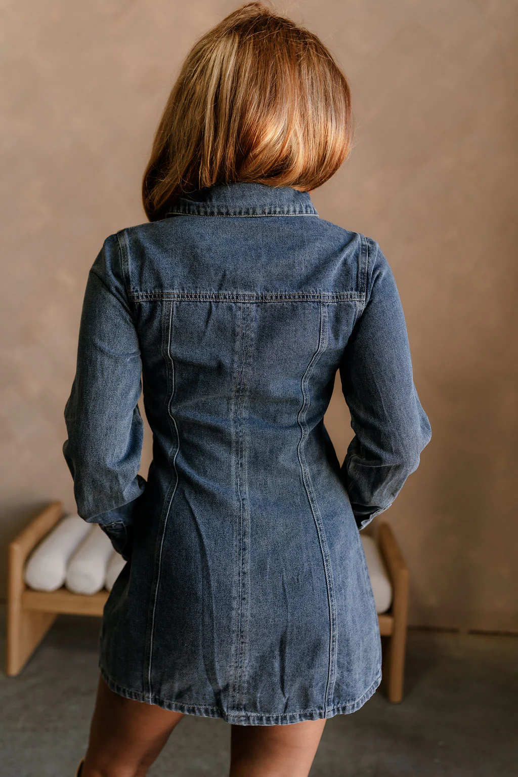 Nikki Denim Button-Up Mini Dress - Image 7