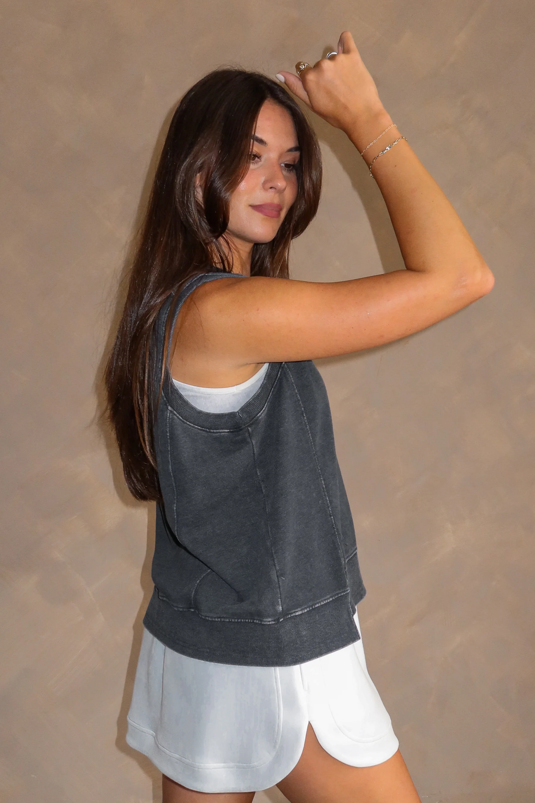 Nikole Washed Black Sleeveless Tank - Image 3