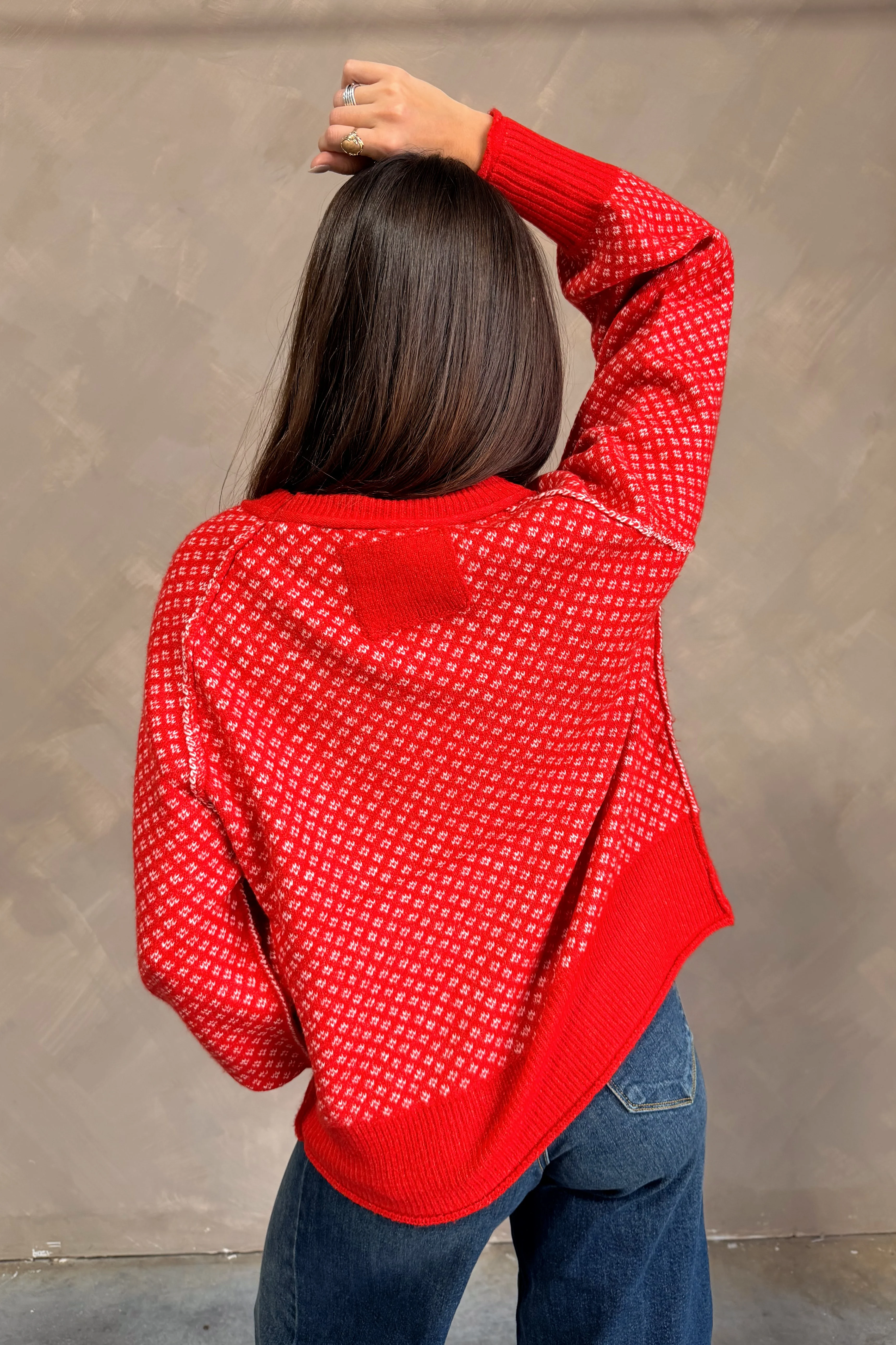 Nila Red & White Sweater - Image 6