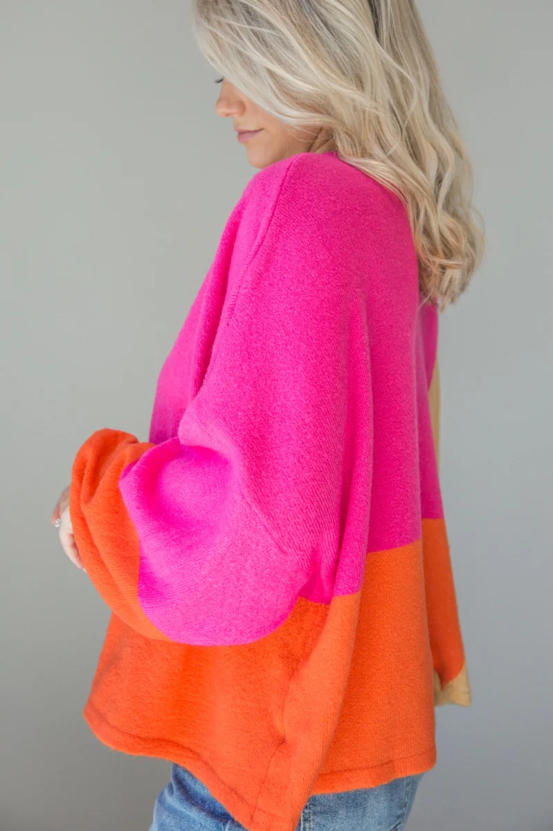 Noa Color Block Long Sleeve Sweater - Image 5
