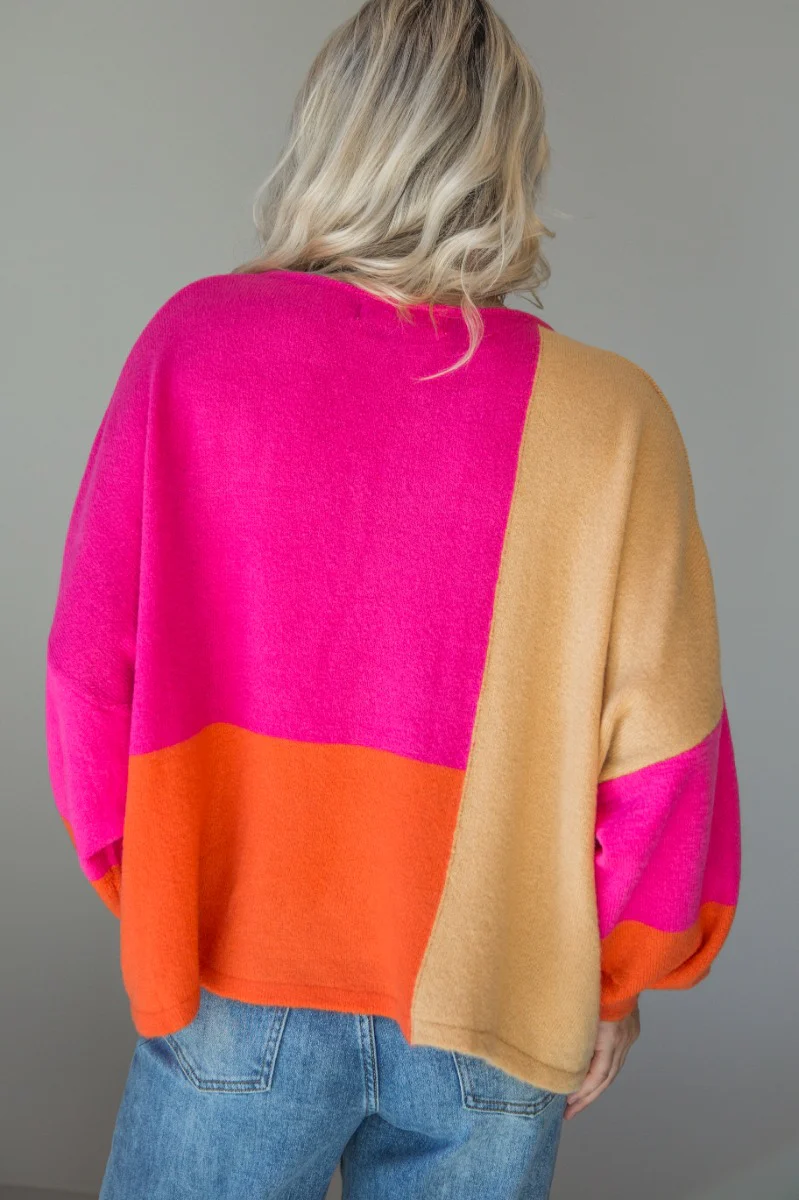 Noa Color Block Long Sleeve Sweater - Image 7