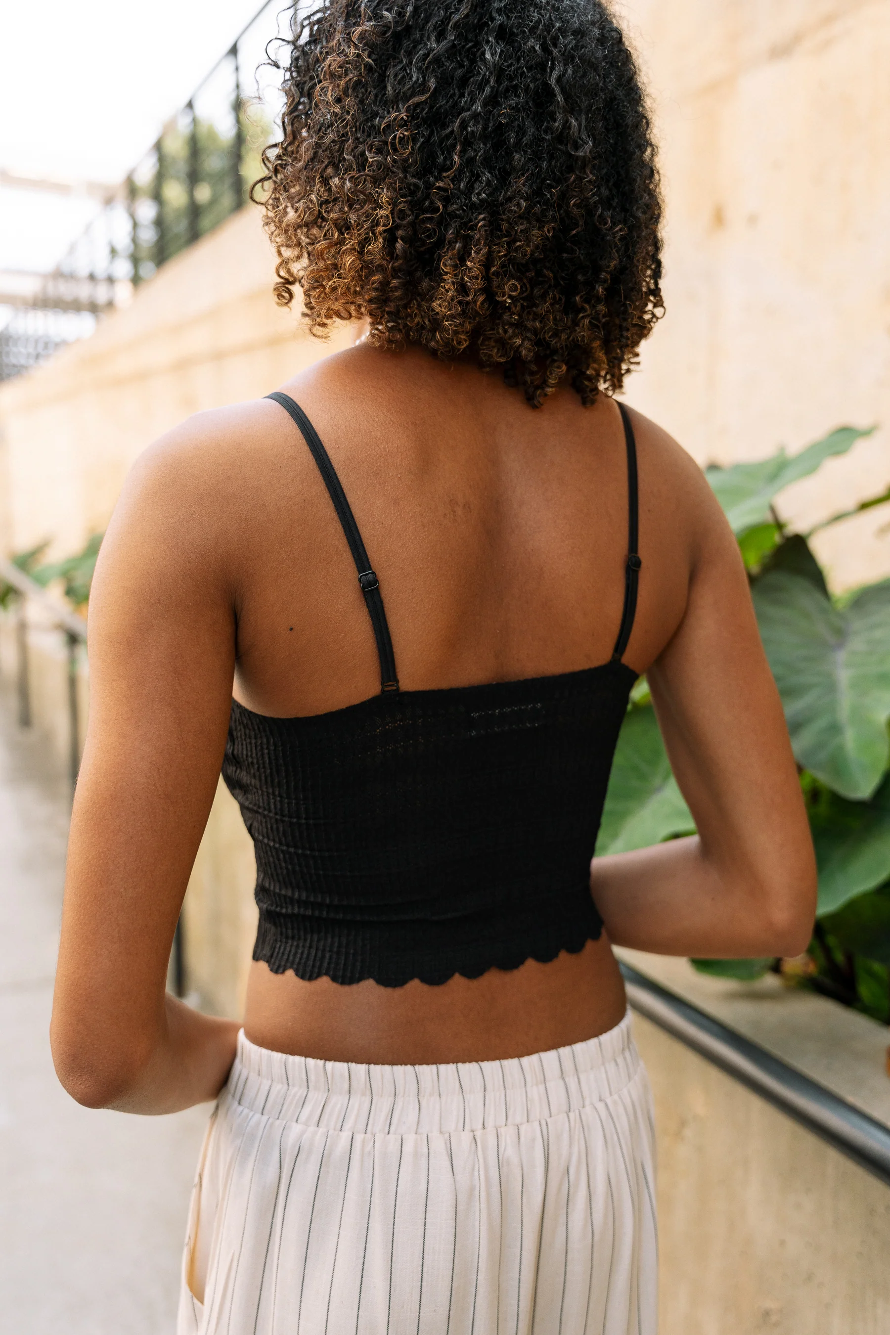 Noelle Black Scalloped Textured Brami - Image 4