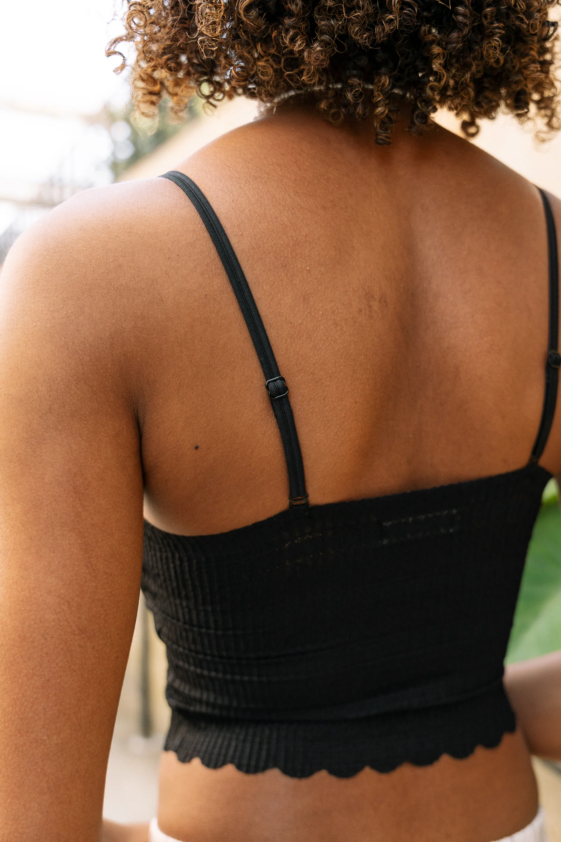 Noelle Black Scalloped Textured Brami - Image 6