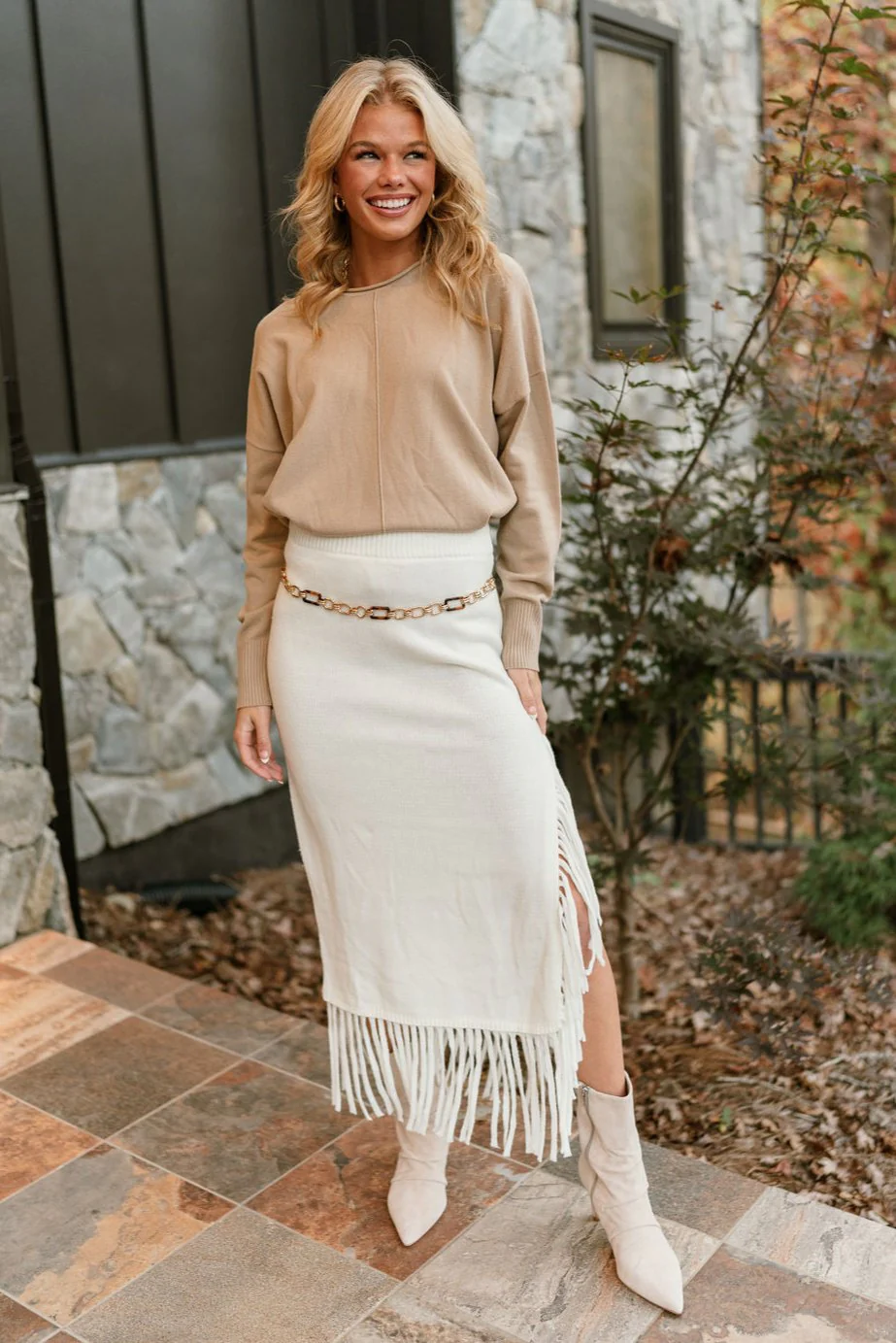 Noelle Taupe Long Sleeve Sweater - Image 7