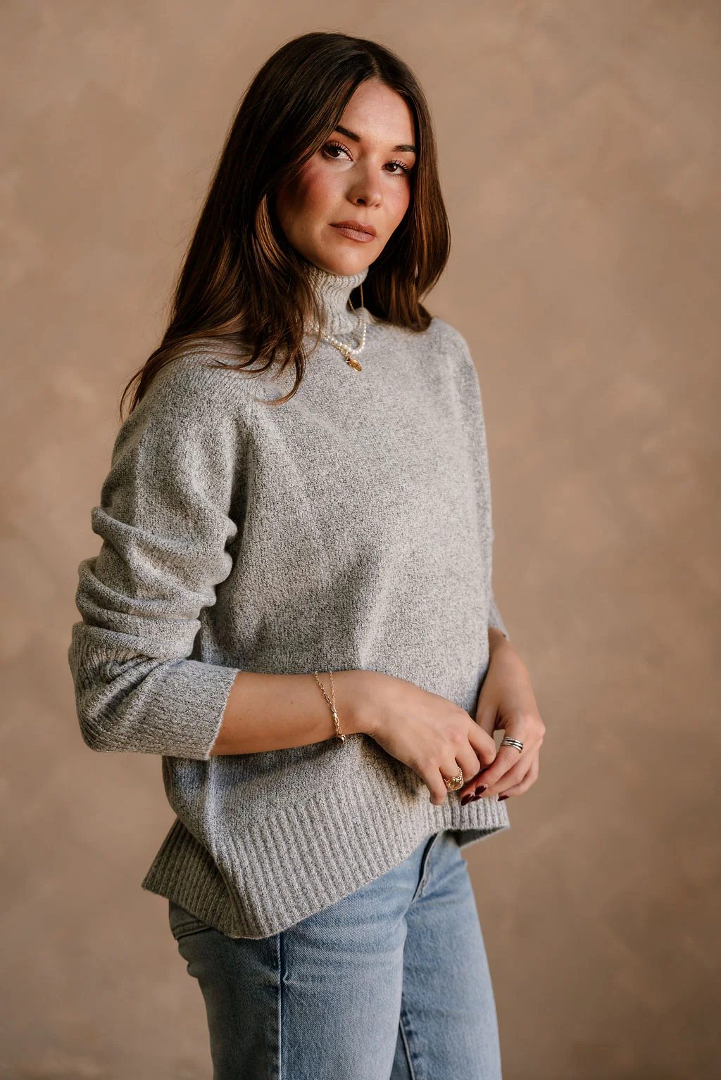 Norah Heather Grey Turtleneck Sweater - Image 5