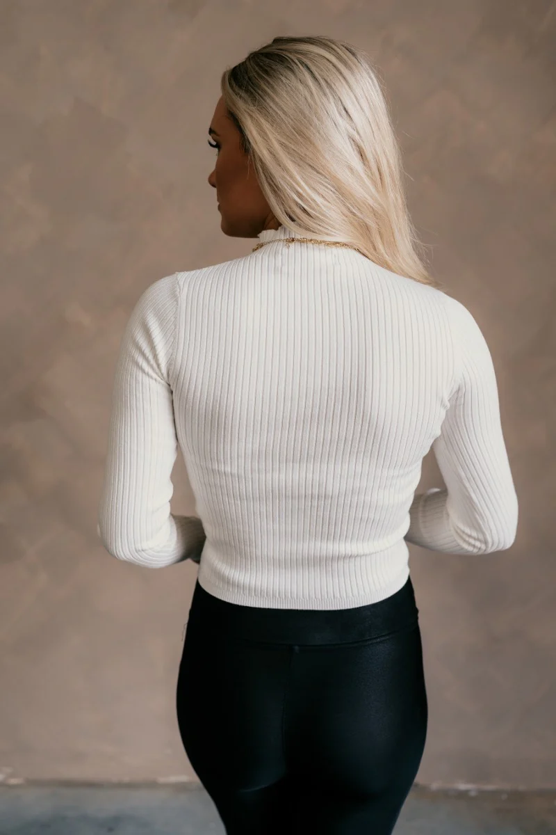 Norah Off White Mock Neck Top - Image 6