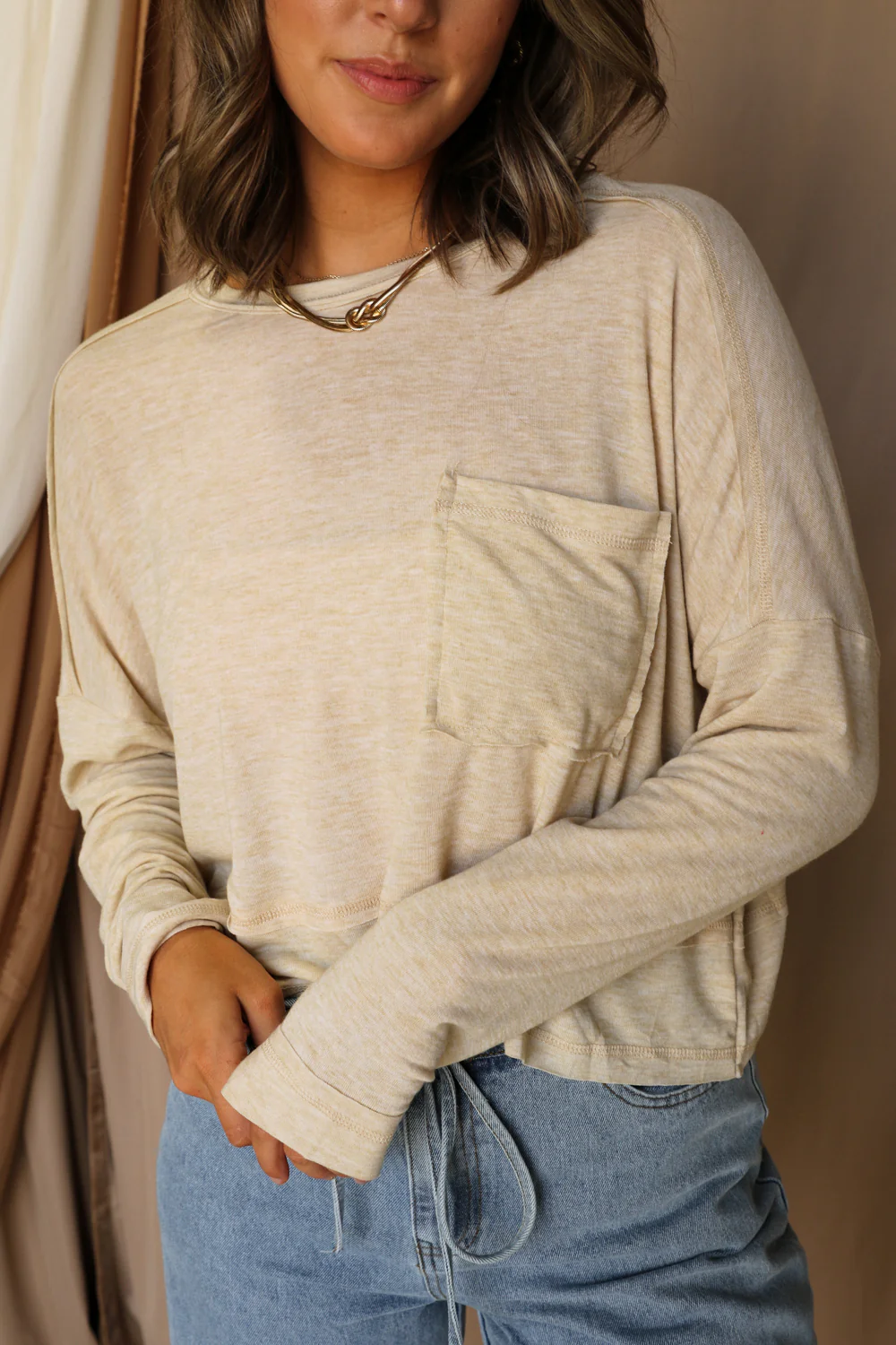 Vera Front Pocket Long Sleeve Top - Image 10