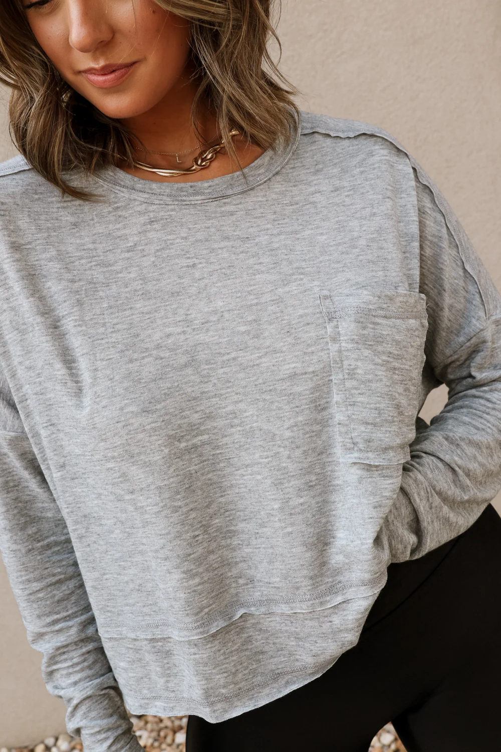 Vera Front Pocket Long Sleeve Top - Image 2