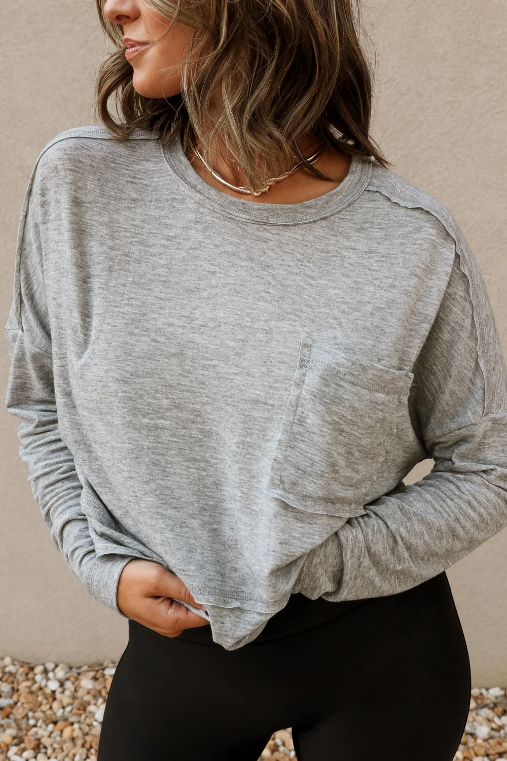 Vera Front Pocket Long Sleeve Top - Image 3