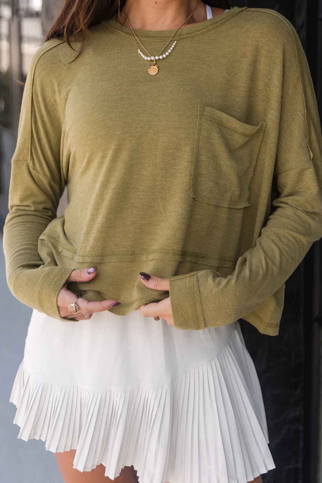 Vera Front Pocket Long Sleeve Top - Image 33