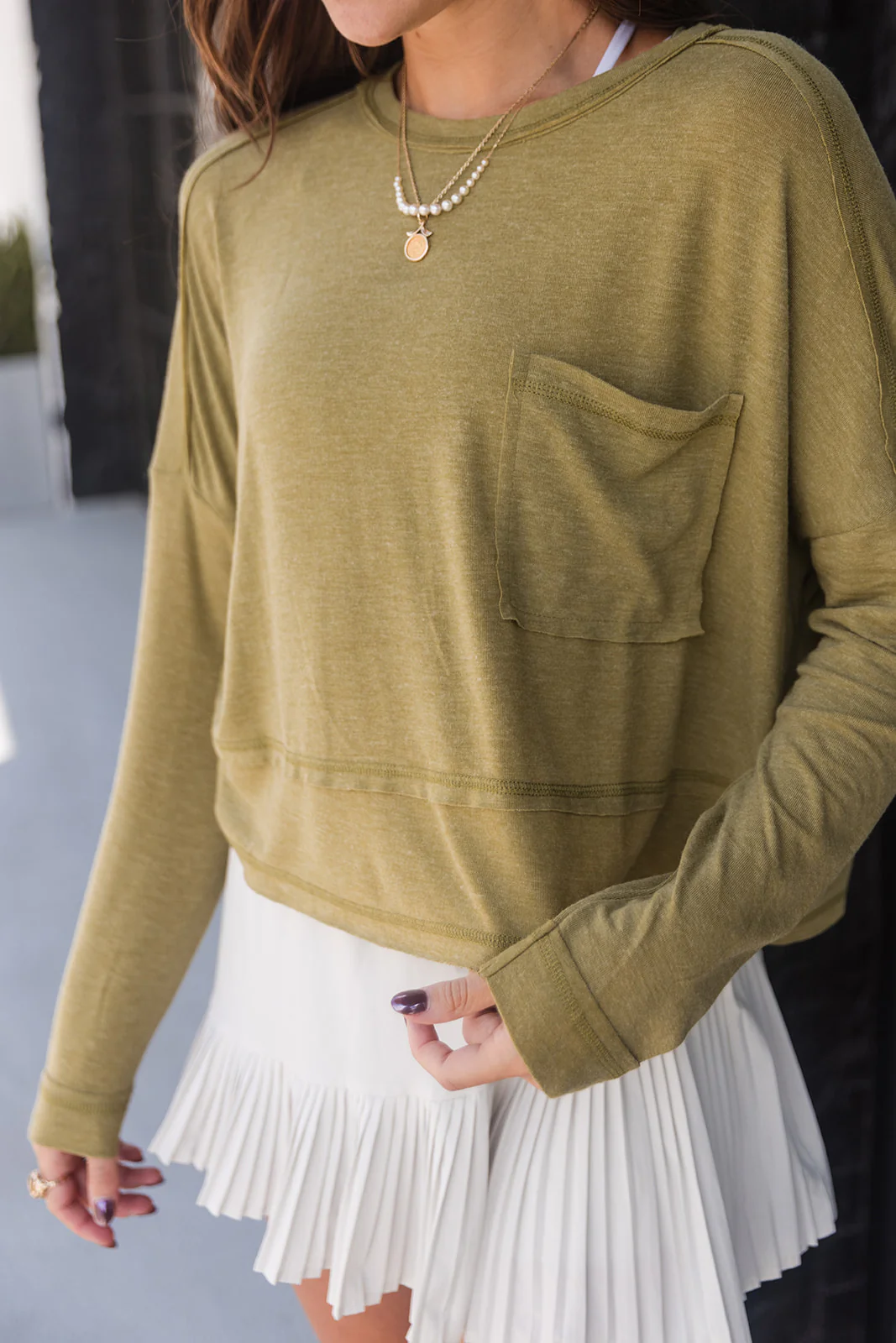 Vera Front Pocket Long Sleeve Top - Image 34